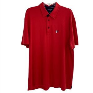 Tommy Hilfiger Mens Custom Fit ThermaTec 2-Button Short Sleeve Polo Shirt Red XL
